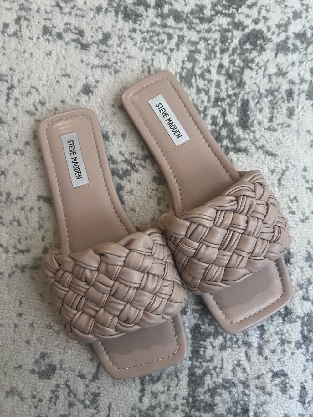 Steve Madden Braided Slide Sandals in Blush Nude